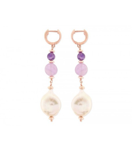 Liska LP1025A Boucles d'oreilles en argent rose perle