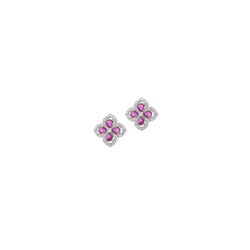 Pendientes Plata Sovrani 1,5cm J9852 Flor Circonitas Bicolor Morado