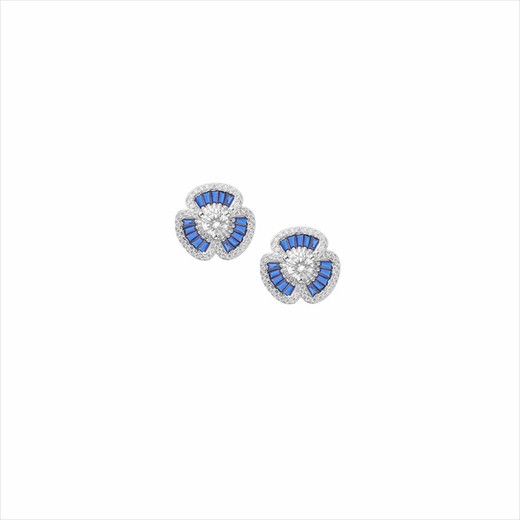 Pendientes Plata Sovrani 1,5cm J9864 Circonitas Bicolor Azul