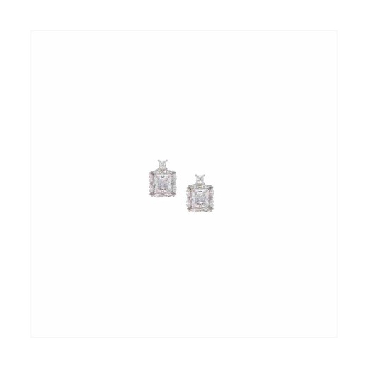 Pendientes Plata Sovrani 1cm J10270 Circonitas Cuadradas