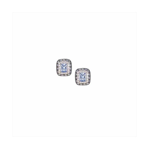 Pendientes Plata Sovrani 1cm J10295 Circonitas Cristal Azul