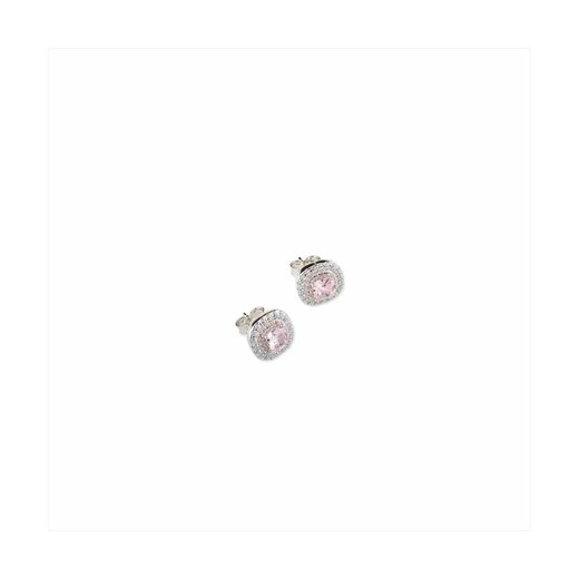 Pendientes Plata Sovrani 1cm J8604 Cristal Rosa Cuadrado Circonitas