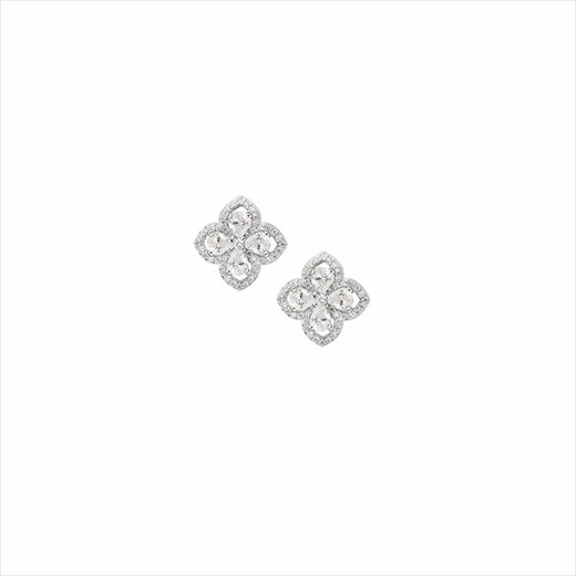 Pendientes Plata Sovrani 1cm J9855 Flores Con Circonitas