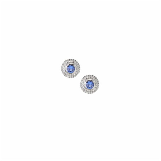 Pendientes Plata Sovrani 1cm J9877 Circonitas Cristal Azul