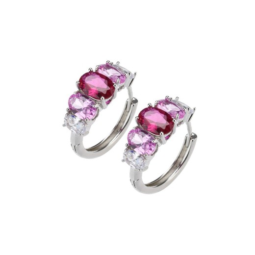 Pendientes Plata Sovrani 2cm J8204 Aro Circonitas Rubies