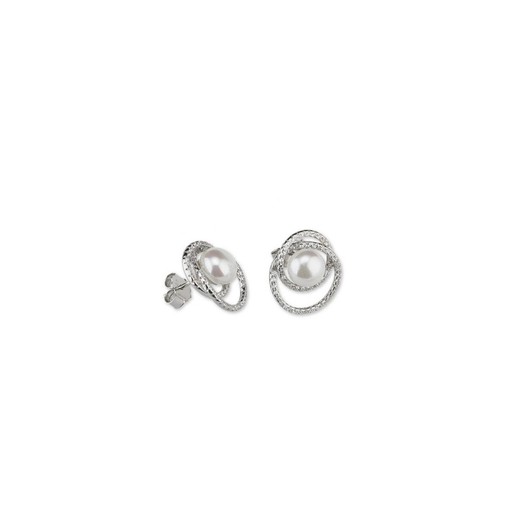 Pendientes Plata Sovrani 2cm J8406 Circonitas Perla