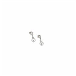 Pendientes Plata Sovrani 2cm J8414 Tira De Circonitas Perlas