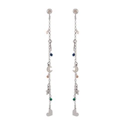 Pendientes Plata Sovrani AVP191 Corazones Estrellas Y Lunas Colgante