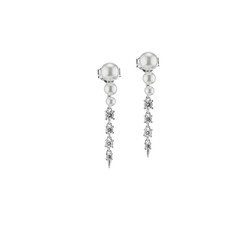 Pendientes Plata Sovrani J6288 Colgante Perlas Con Circonitas