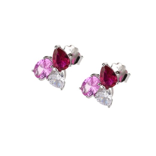 Pendientes Plata Sovrani J8122 Rubies Circonitas Fusia