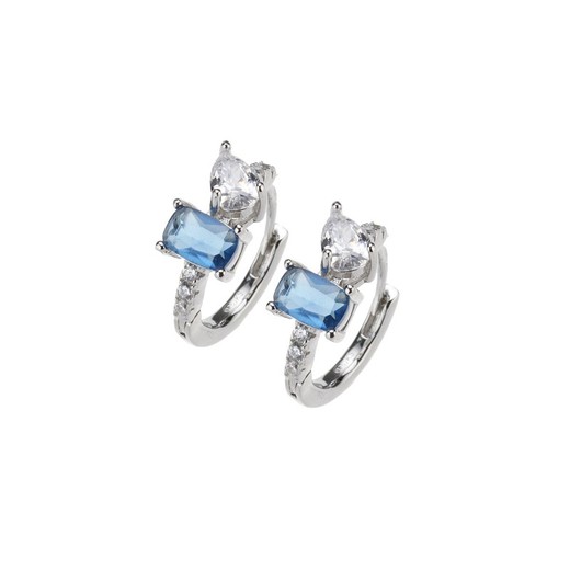 Pendientes Plata Sovrani J8166 Aro Circonitas Topacio Azul London