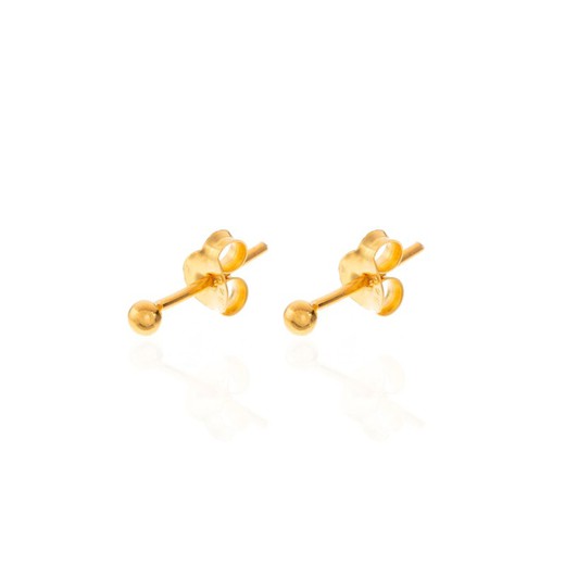 Goldene Silberohrringe 3 mm PEL0841DO Dormilonas-Kugel