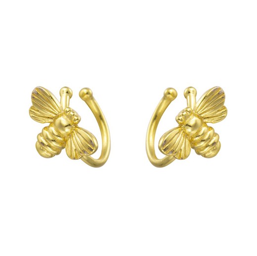 Brincos de prata dourada 6x10mm PE00766DO Bee Earcuff