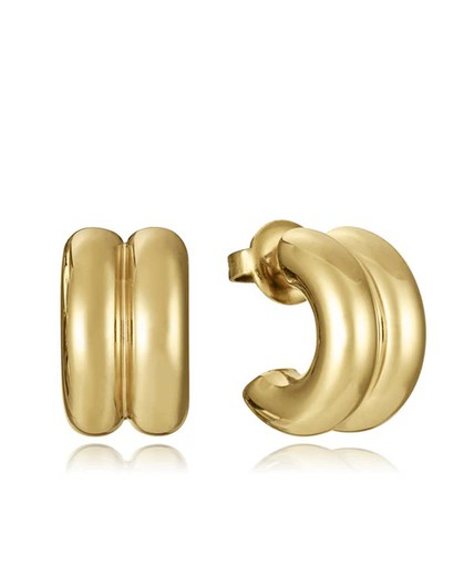 Pendientes Viceroy Acero Dorado 1,4cm Mujer 14195E01012 Semiaro Abierto