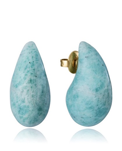 Pendientes Viceroy Acero Dorado 2,3cm Mujer 14198E01014 Piedra Turquesa