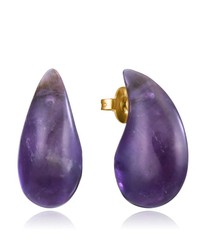 Pendientes Viceroy Acero Dorado 2,3cm Mujer 14198E01019 Piedra Amatista