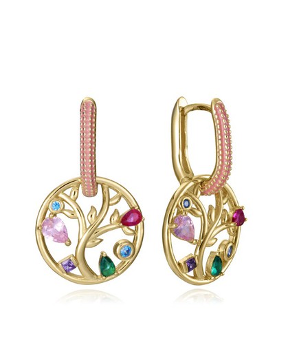 Pendientes Viceroy Acero Dorado 2,4cm Mujer 15125E100-39 Árbol De La Vida