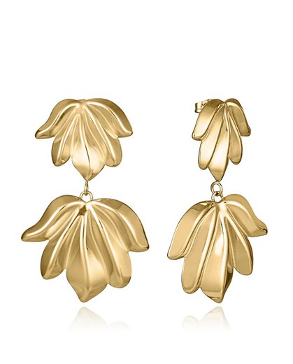 Pendientes Viceroy Acero Dorado 5cm Mujer 15158E01012 Hoja