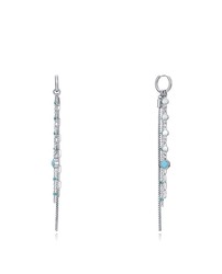 Viceroy Women's Earrings Chains Enamel Blue Zirconia 15132E01000