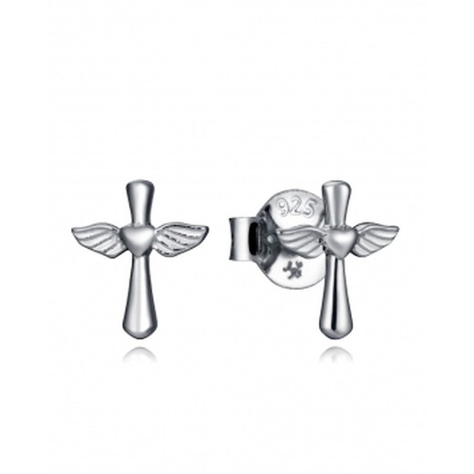 Viceroy Girl Silver Heart Wings Earrings 61067E000-38