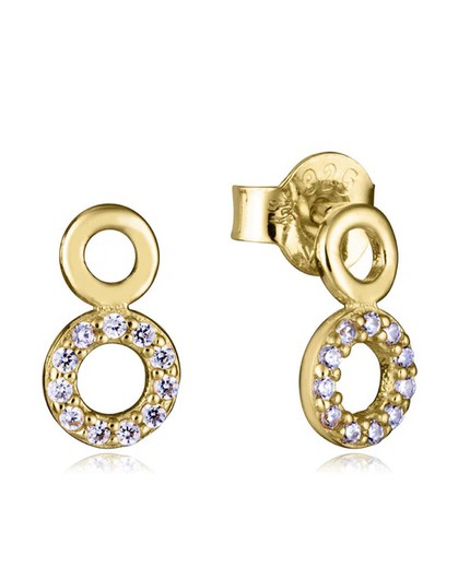 Pendientes Viceroy Plata Dorada 0,9cm Mujer 9135E100-30 Circonitas