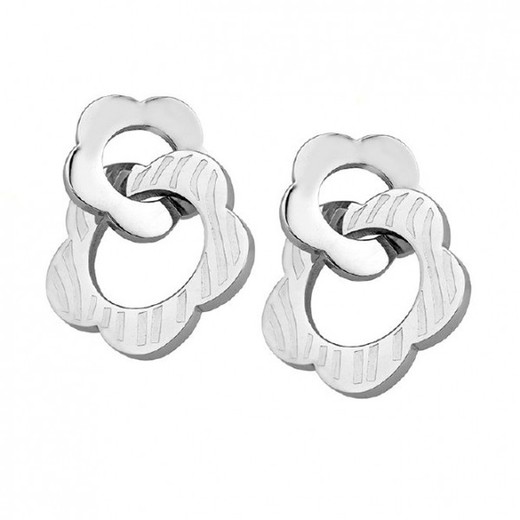 Pendientes Xernus Acero 3035-AA  Flores Labradas