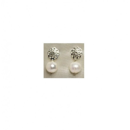 Pendientes Xernus Plata 3NF27173 Labrado Con Perlas Acrilicas