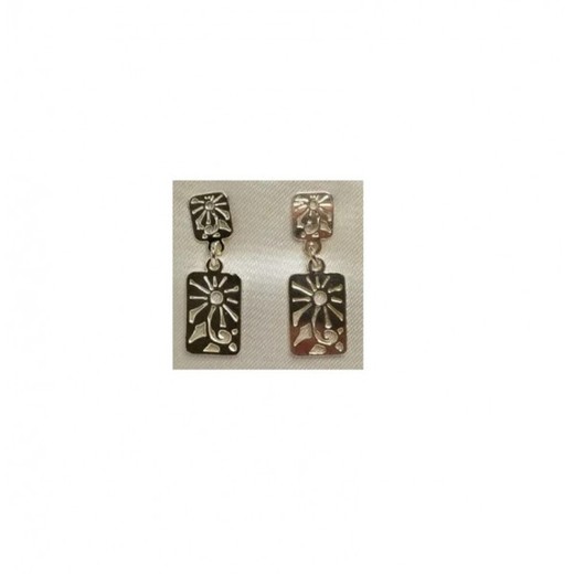 Pendientes Xernus Plata 3NF2749 Placa Labrada Solar