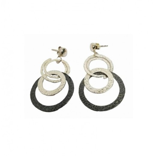 Pendientes Xernus Plata 3NF2761 Largos Con Triple Aro