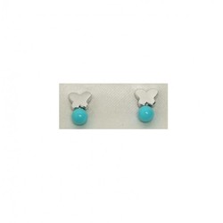 Pendientes Xernus Plata 3XE3155 Mariposa Esfera Turquesa