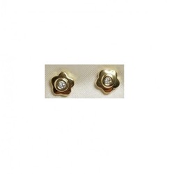 Pendientes Xernus Plata Dorada 3XE2970 Flor Con Circonita