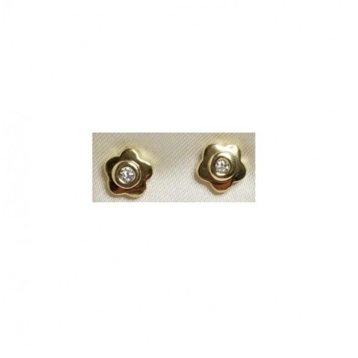 Pendientes Xernus Plata Dorada 3XE2970 Flor Con Circonita