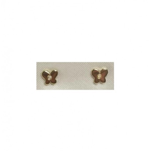 Pendientes Xernus Plata Dorada 3XE3105 Mariposa Con Circonita