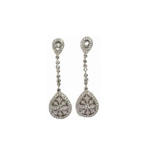 Pendientes Xernus Plata NF1023 Largos Circonitas