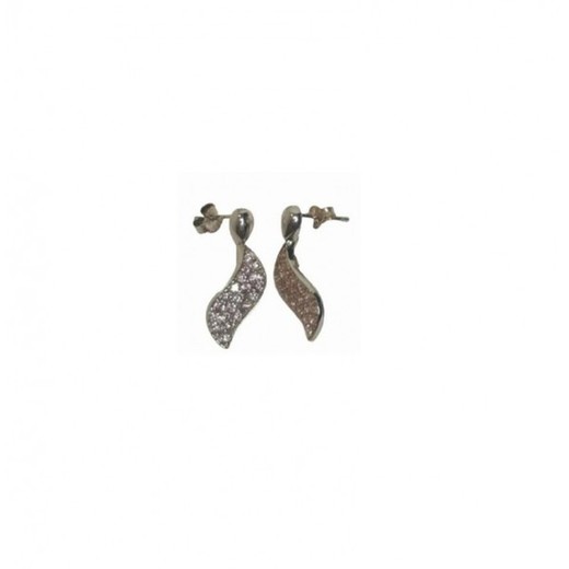 Pendientes Xernus Plata NF1049D Circonitas Bicolor Rosa