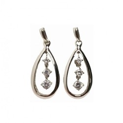 Pendientes Xernus Plata NF1421 Oval Con Circonitas