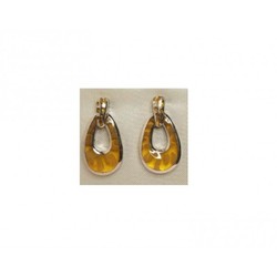 Pendientes Xernus Plata NF1718 Ovalados Con Resina Naranja