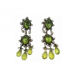 Pendientes Xernus Plata NF1949 Filigranas Con Circonitas y Peridoto