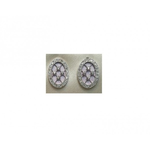 Pendientes Xernus Plata NF2116 Ovalado Calado Con Circonitas