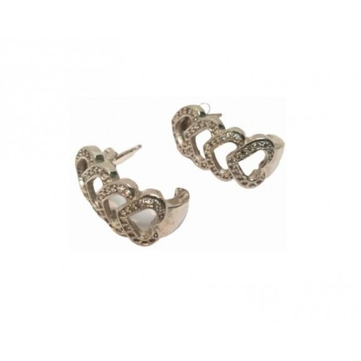 Pendientes Xernus Plata NF2138 Corazones Con Circonitas