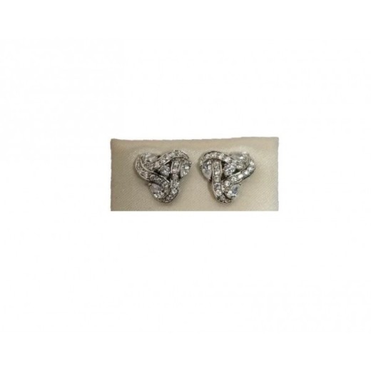 Pendientes Xernus Plata NF2521 Entrelazados Con Circonitas