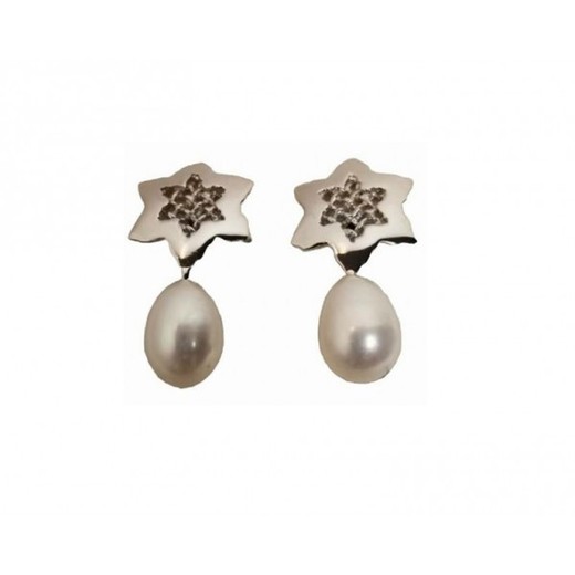 Pendientes Xernus Plata NF26776 Estrella Con Perla