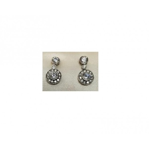 Pendientes Xernus Plata NF2849 Colgante Redonda Circonitas