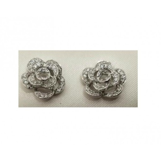 Pendientes Xernus Plata NF3137 Rosa Con Circonitas