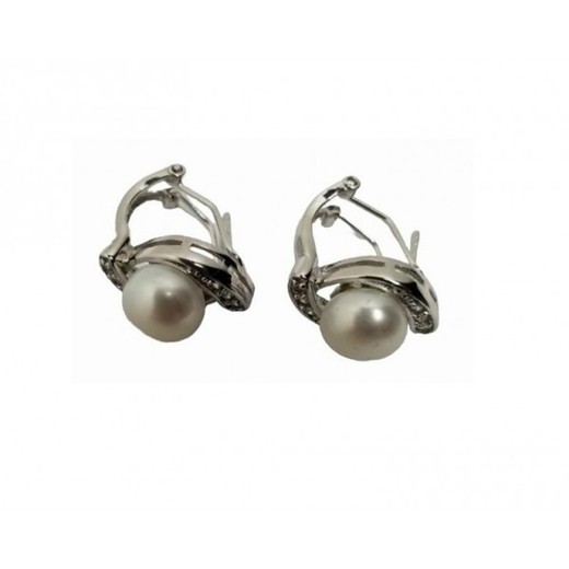 Pendientes Xernus Plata NF3160 Perla Central Circonitas