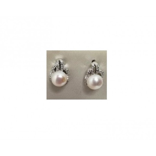 Pendientes Xernus Plata NF3192 Perla Con Circonitas