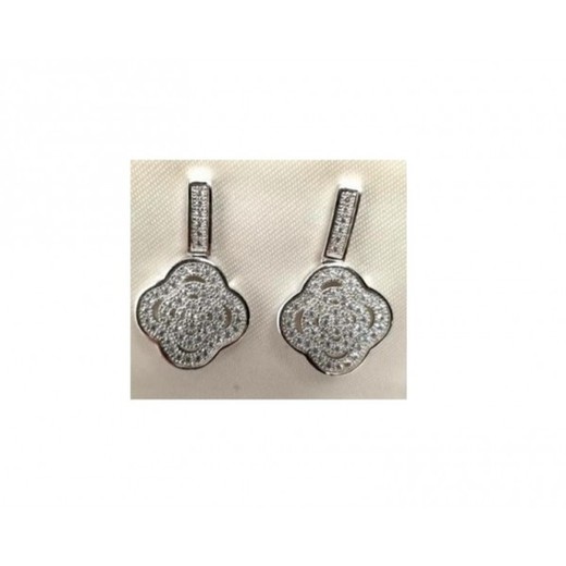 Pendientes Xernus Plata NF3271 Roseta Con Circonitas