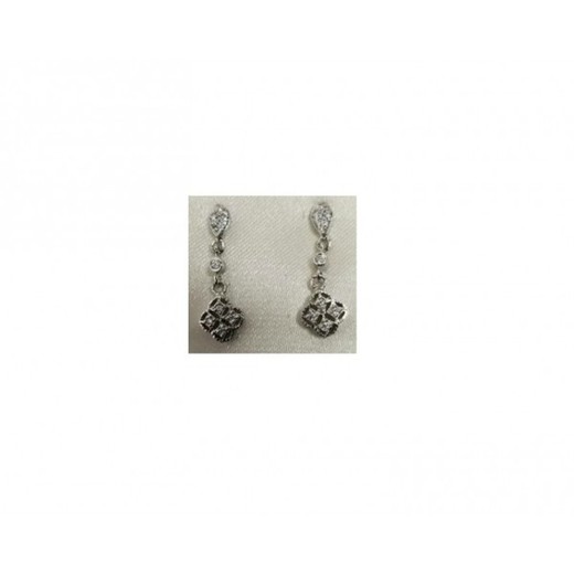 Pendientes Xernus Plata NF3298 Terminal Cuadrado Circonitas