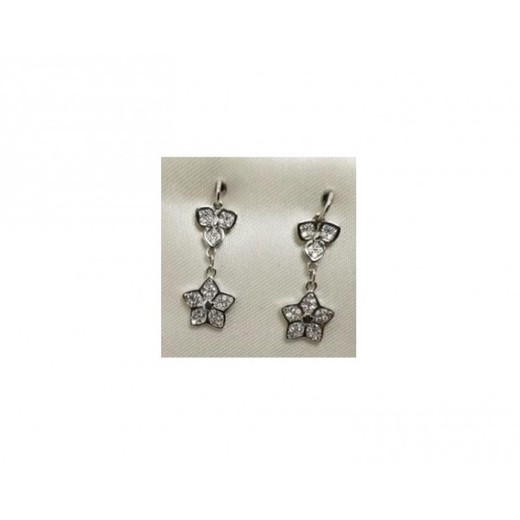 Pendientes Xernus Plata NF4035 Flores Con Circonitas