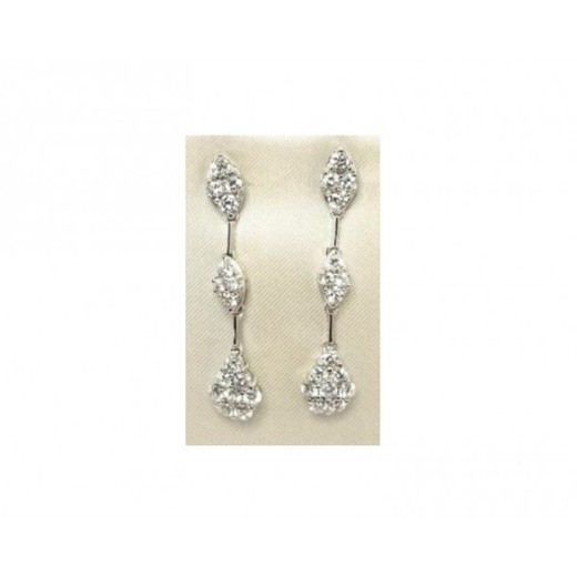 Pendientes Xernus Plata NF4805 Largos Con Circonitas